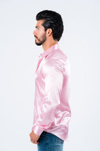 Load image into Gallery viewer, Men's Satin Pink Dress Shirt