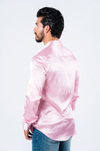 Load image into Gallery viewer, Men's Satin Pink Dress Shirt