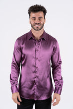 Load image into Gallery viewer, Men's Satin Mauve Dress Shirt