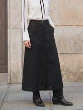 Load image into Gallery viewer, Linen-Lyocell Patch Pocket Placket Skirt LYRA