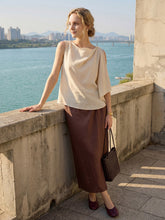 Load image into Gallery viewer, 100% Linen Twist-Waist Slit Skirt LIVANA