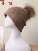 Load image into Gallery viewer, 100% Cashmere Rib-Knit Slouchy Beanie With Pom-Pom