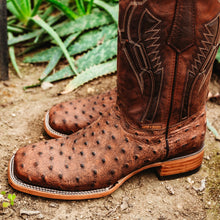 Load image into Gallery viewer, Soto Boots Mens Out of the Wild Cognac Ostrich Print Boots H50031