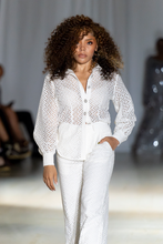 Load image into Gallery viewer, Florence White Eyelet Two-Piece Pants Set