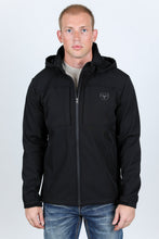 Load image into Gallery viewer, Mens Hooded Softshell Water-Resistant Jacket - Black
