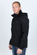 Load image into Gallery viewer, Mens Hooded Softshell Water-Resistant Jacket - Black