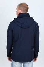 Load image into Gallery viewer, Mens Hooded Softshell Water-Resistant Jacket - Navy