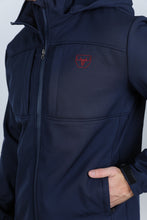 Load image into Gallery viewer, Mens Hooded Softshell Water-Resistant Jacket - Navy