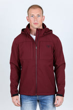Load image into Gallery viewer, Mens Hooded Softshell Water-Resistant Jacket - Burgundy