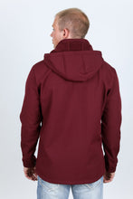 Load image into Gallery viewer, Mens Hooded Softshell Water-Resistant Jacket - Burgundy