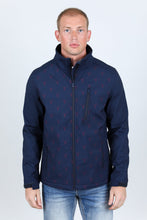 Load image into Gallery viewer, Mens Aztec Softshell Water-Resistant Jacket - Navy