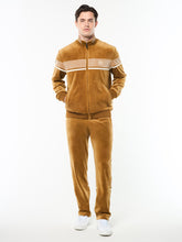 Load image into Gallery viewer, Damarindo Velour Track Jacket- Bronze Brown