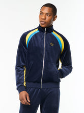 Load image into Gallery viewer, Banda Velour Track Jacket- Maritime Blue