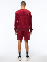 Load image into Gallery viewer, Bandiera Debossed Velour Crewneck-Rhubarb