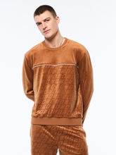 Load image into Gallery viewer, Bandiera Debossed Velour Crewneck-Sugar Almond