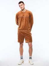 Load image into Gallery viewer, Bandiera Debossed Velour Crewneck-Sugar Almond