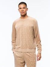 Load image into Gallery viewer, Bandiera Debossed Velour Crewneck-Humus