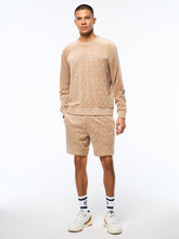 Load image into Gallery viewer, Bandiera Debossed Velour Crewneck-Humus