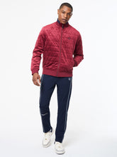Load image into Gallery viewer, Redi Quilted Velour Bomber Jacket- Rhubarb