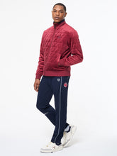 Load image into Gallery viewer, Redi Quilted Velour Bomber Jacket- Rhubarb