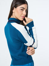 Load image into Gallery viewer, Nota Knit Quarter Zip- Mykonos Blue