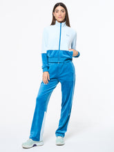 Load image into Gallery viewer, Lina Velour Track Jacket- Baby Blue