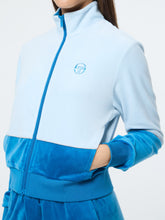 Load image into Gallery viewer, Lina Velour Track Jacket- Baby Blue