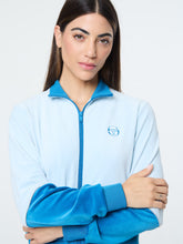 Load image into Gallery viewer, Lina Velour Track Jacket- Baby Blue