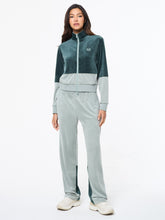 Load image into Gallery viewer, Lina Velour Track Jacket- Green Gables