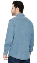 Load image into Gallery viewer, Mens Western Snap Front Button Shirt in Denim and Twill with a Stitched Yoke and Chest Pockets
