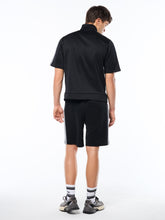 Load image into Gallery viewer, Viscotti Short Sleeve Track Jacket-Black Beauty