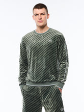 Load image into Gallery viewer, Obliquo Velour Crewneck-Agave Green