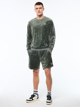 Load image into Gallery viewer, Obliquo Velour Crewneck-Agave Green