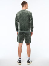 Load image into Gallery viewer, Obliquo Velour Crewneck-Agave Green