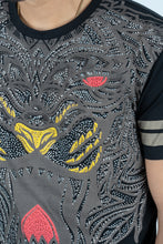 Load image into Gallery viewer, Men's Cotton Black Rhinestone T-shirt