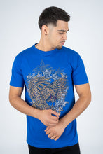Load image into Gallery viewer, Men's Cotton Royal Blue Rhinestone T-shirt