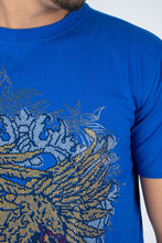 Load image into Gallery viewer, Men's Cotton Royal Blue Rhinestone T-shirt