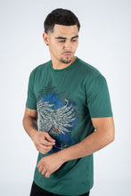 Load image into Gallery viewer, Men's Cotton Green Rhinestone T-shirt