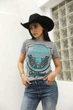Load image into Gallery viewer, Women's Cotton American Legend Graphic Print Light Gray T-shirt