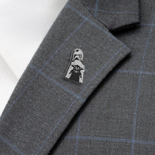 Load image into Gallery viewer, Star Wars Mandalorian and Grogu Navy Paisley Tie, Grogu Tie Bar, and Lapel Pin Gift Set