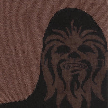 Load image into Gallery viewer, Star Wars Chewbacca Brown and Black Dress Socks and Rebel Alliance Starbird Crest Lapel Pin Gift Set