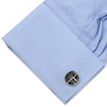 Load image into Gallery viewer, Star Wars Death Star Recessed Matte Cufflinks