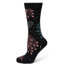 Load image into Gallery viewer, Star Wars Millennium Falcon Black Tie, X-Wing and Tie Fighter Battle Dress Socks, and Hyperspace Glow-in-the-Dark Tie Bar Gift Set