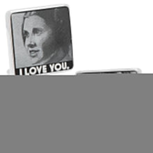 Load image into Gallery viewer, Star Wars Princess Leia and Han Solo "I Love You / I Know" Cufflinks with Hidden Message Tie Bar Gift Set
