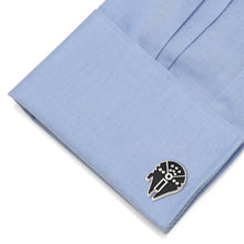 Load image into Gallery viewer, Star Wars Millennium Falcon Silver Inlaid Cufflinks