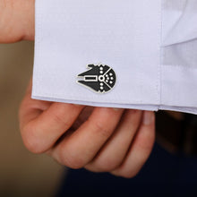 Load image into Gallery viewer, Star Wars Millennium Falcon Silver Inlaid Cufflinks