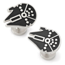 Load image into Gallery viewer, Star Wars Millennium Falcon Silver Inlaid Cufflinks