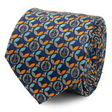 Load image into Gallery viewer, Star Wars Millennium Falcon Motif Navy Blue Tie