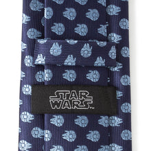 Load image into Gallery viewer, Star Wars Millennium Falcon Blue Tonal Tie