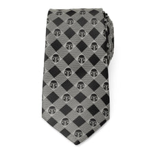 Load image into Gallery viewer, Star Wars Mandalorian Black and Gray Plaid Tie